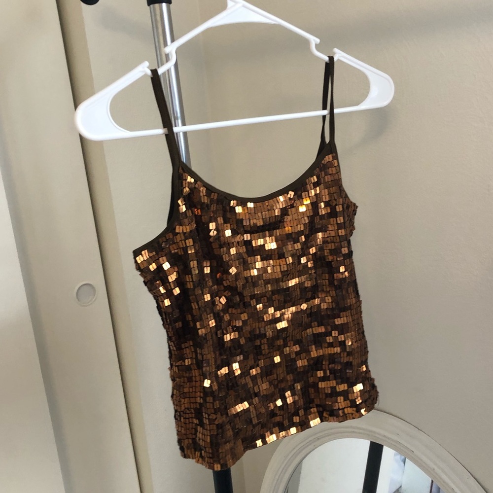 Copper sequined tank top